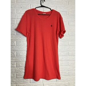 Father Sons Ribbed Tee Men XL Red Excellent Short Sleeve Slim Fit FSH1086